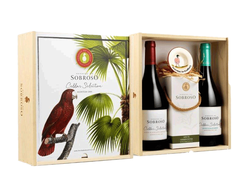 Herdade Sobroso Cellar Set Red/White + Olive Oil + Glass