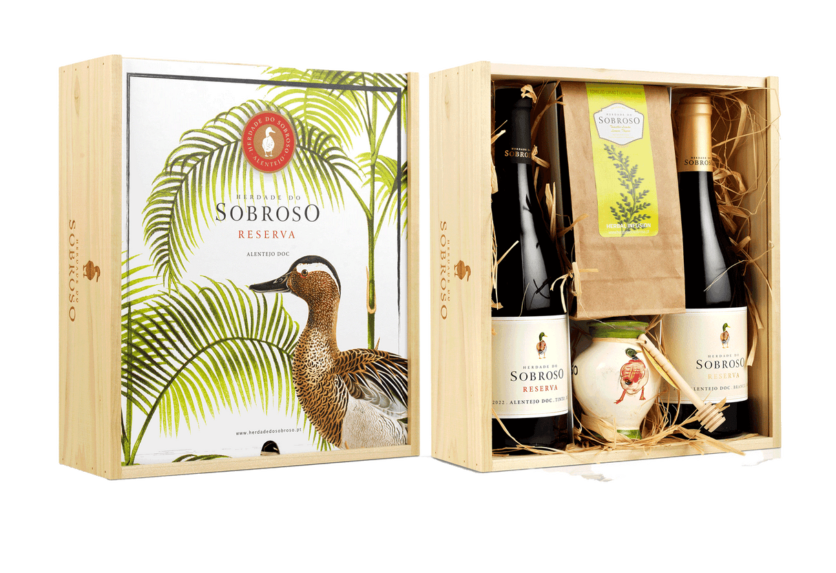 Set Herdade Sobroso 2 Flaschen + Honig + Tee (Geschenkbox)