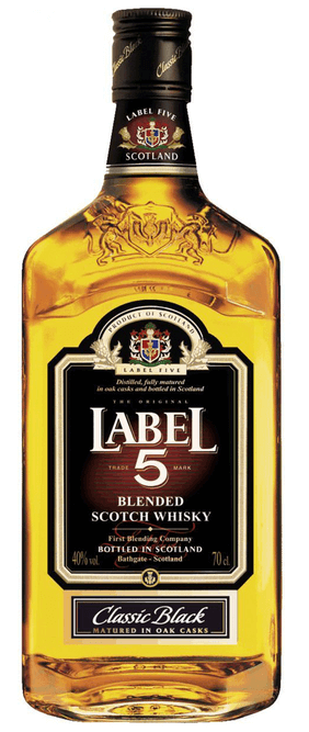 Étiquette de whisky 5 Classique Noir